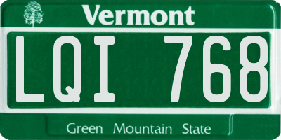 VT license plate LQI768