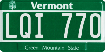 VT license plate LQI770
