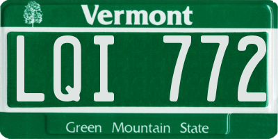 VT license plate LQI772