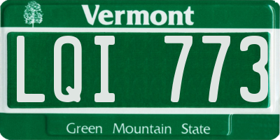 VT license plate LQI773
