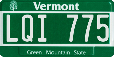 VT license plate LQI775