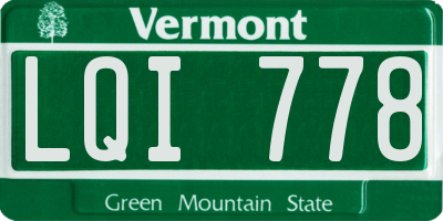VT license plate LQI778