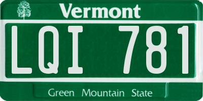 VT license plate LQI781