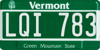 VT license plate LQI783