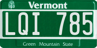VT license plate LQI785