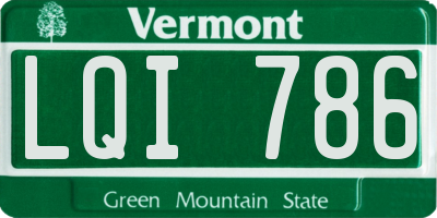 VT license plate LQI786