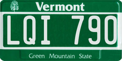 VT license plate LQI790