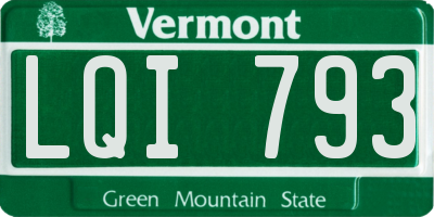 VT license plate LQI793