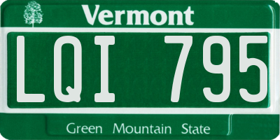 VT license plate LQI795
