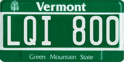 VT license plate LQI800