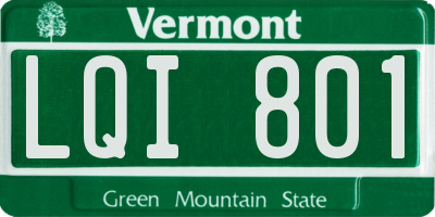 VT license plate LQI801