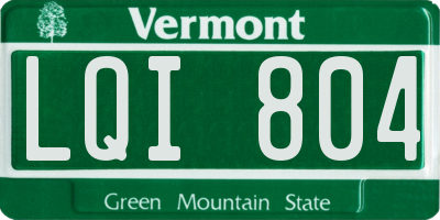 VT license plate LQI804