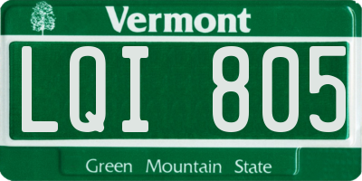 VT license plate LQI805
