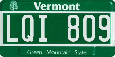 VT license plate LQI809