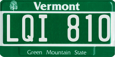 VT license plate LQI810