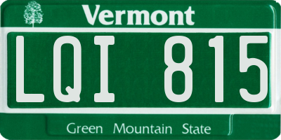 VT license plate LQI815