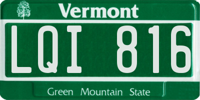 VT license plate LQI816