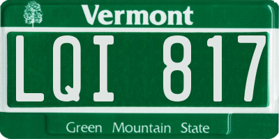 VT license plate LQI817