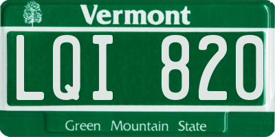 VT license plate LQI820