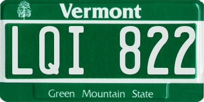 VT license plate LQI822