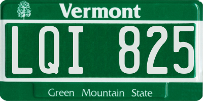 VT license plate LQI825