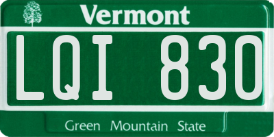 VT license plate LQI830