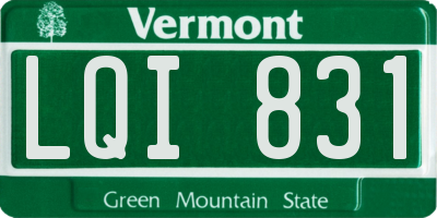 VT license plate LQI831