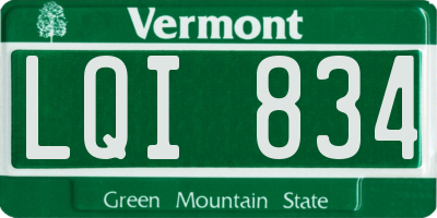 VT license plate LQI834