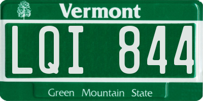 VT license plate LQI844