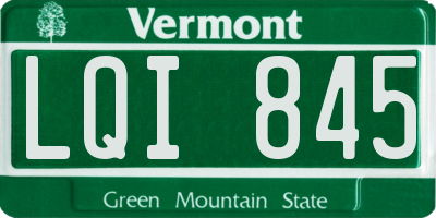 VT license plate LQI845