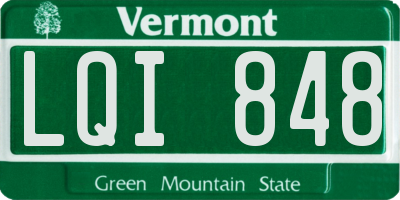 VT license plate LQI848