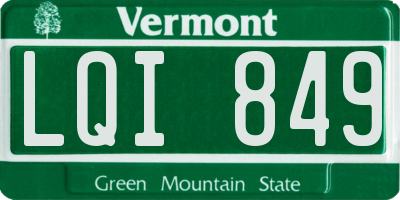 VT license plate LQI849