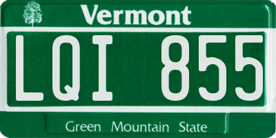 VT license plate LQI855