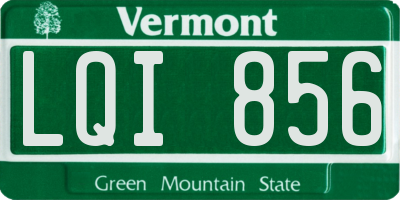 VT license plate LQI856
