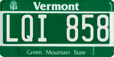 VT license plate LQI858