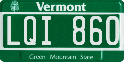 VT license plate LQI860