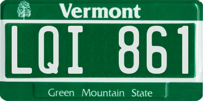 VT license plate LQI861