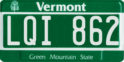 VT license plate LQI862