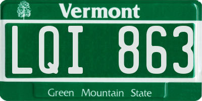 VT license plate LQI863