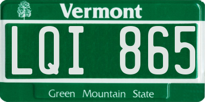 VT license plate LQI865