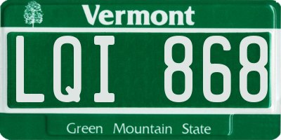 VT license plate LQI868