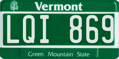 VT license plate LQI869