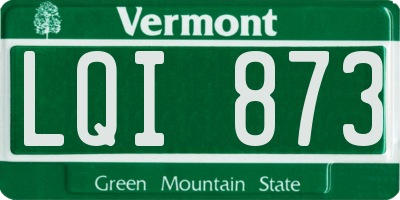 VT license plate LQI873
