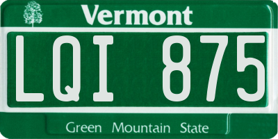 VT license plate LQI875