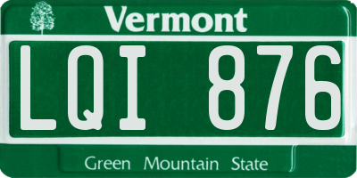 VT license plate LQI876