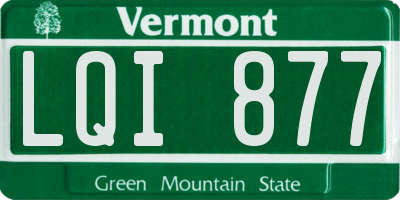 VT license plate LQI877