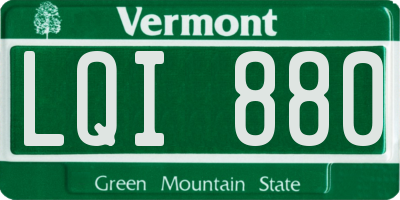 VT license plate LQI880