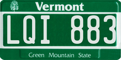 VT license plate LQI883