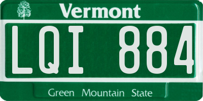 VT license plate LQI884