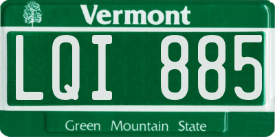 VT license plate LQI885